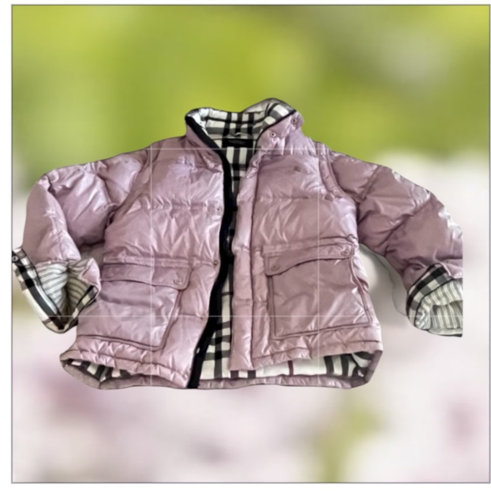Black Label Lavender Puffer Checkered Pattern Inside Jacket - Black, White, Gray